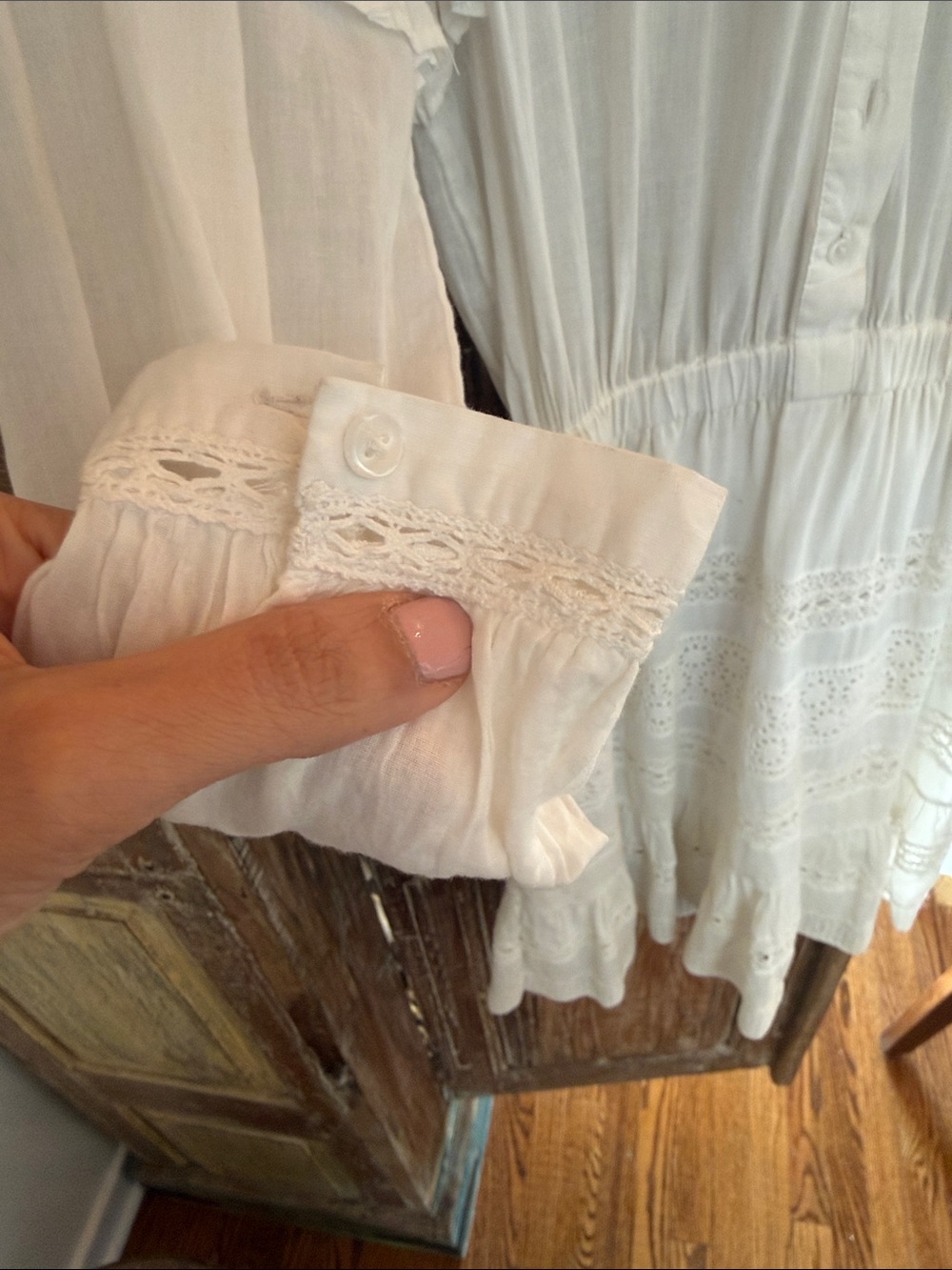 Sea New York White Lace Ruffle Midi Dress size 4 - Picture 6 of 9